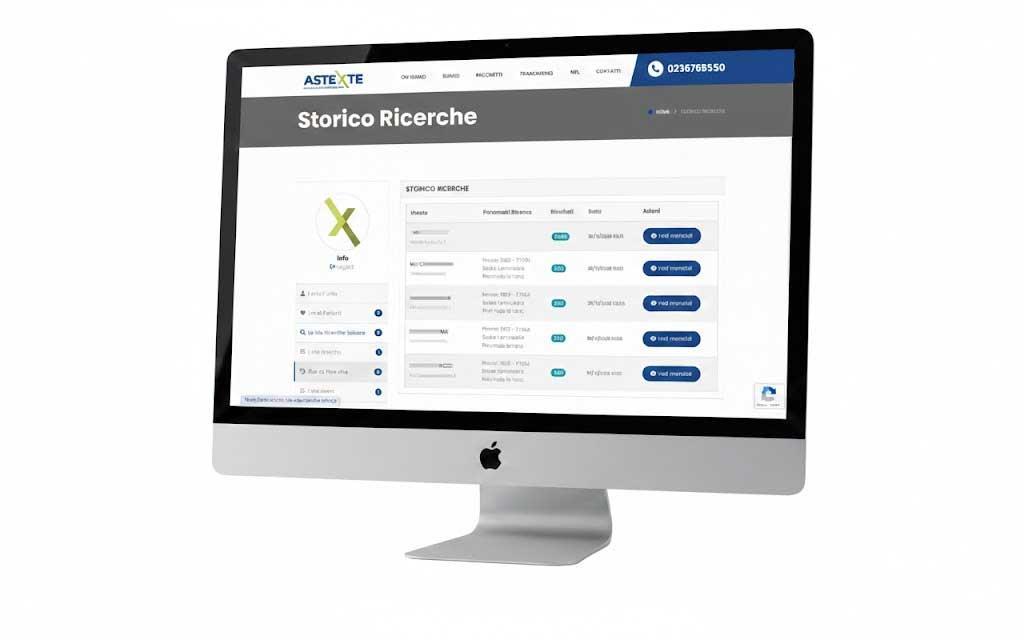 Schermata del portale Astexte per la ricerca di immobili in asta